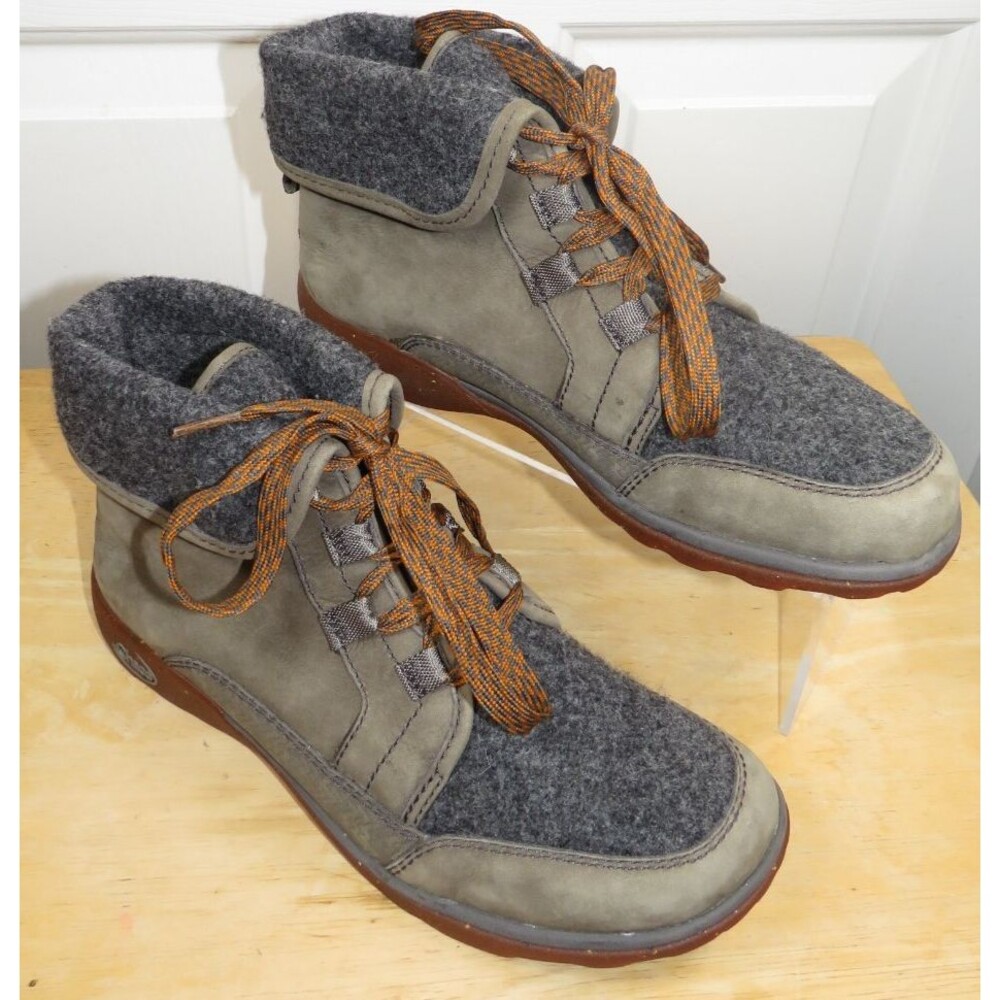Chaco Barbary Boots 'Nickel Gray' Fold Down Waterproof Women's Size 8 NWOB